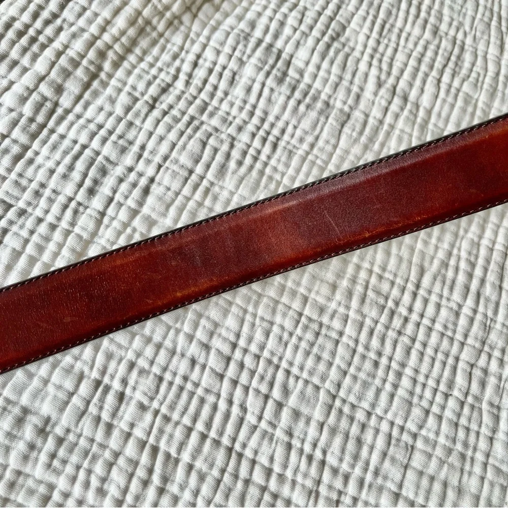 Magnanni Men's Burnished Brown Leather Belt Size 44